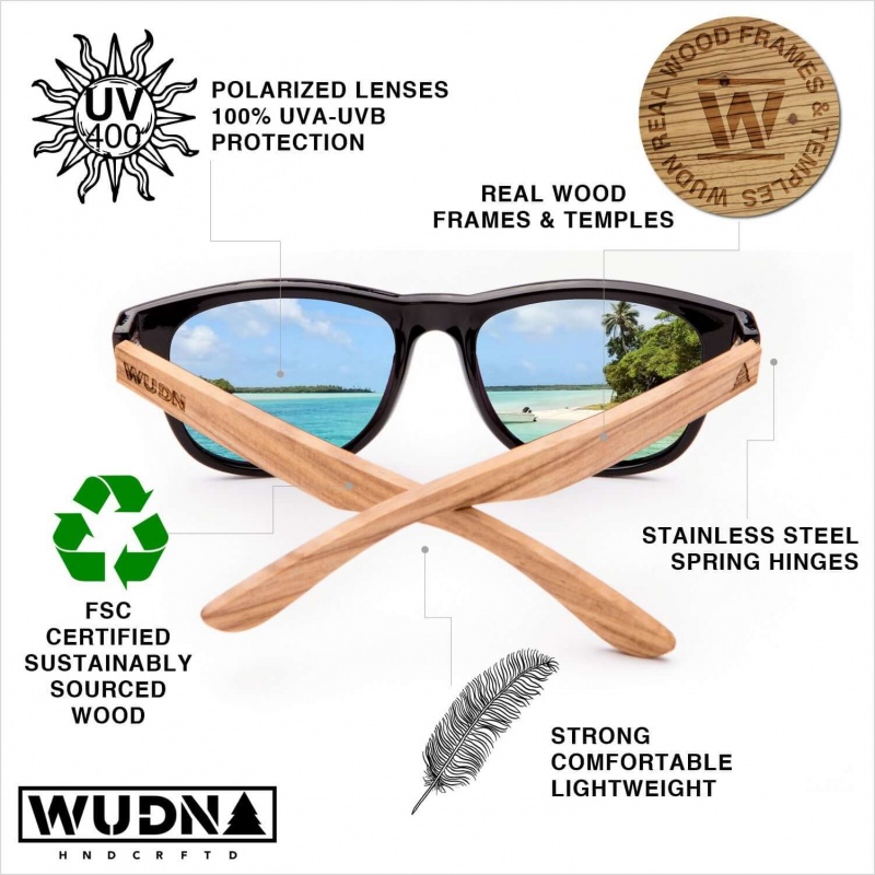 Real Rose Wood Classic Wanderer Sunglasses By Wudn