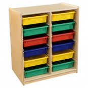 12) 3 Letter Tray Glide Storage with Translucent Trays - WoodDesigns