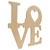Wood "Love" With Heart Cutout Large, 12" X 12"