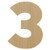 Wooden Number 3 Cutout, 8"