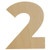 Wooden Number 2 Cutout, 12"