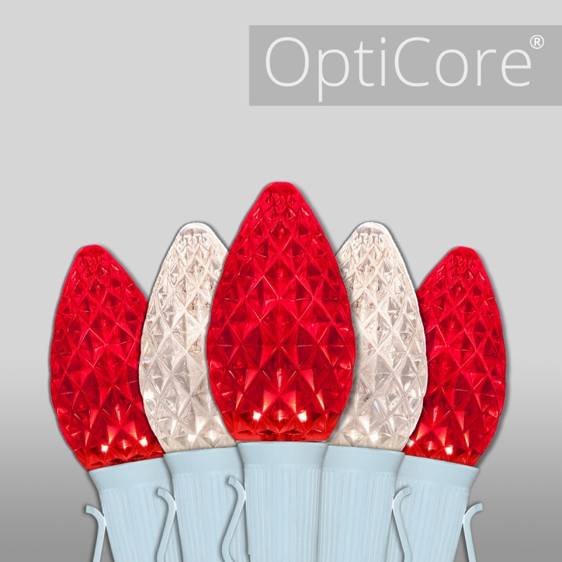 C7 Red / Warm White Opticore® Commercial Led Christmas Lights