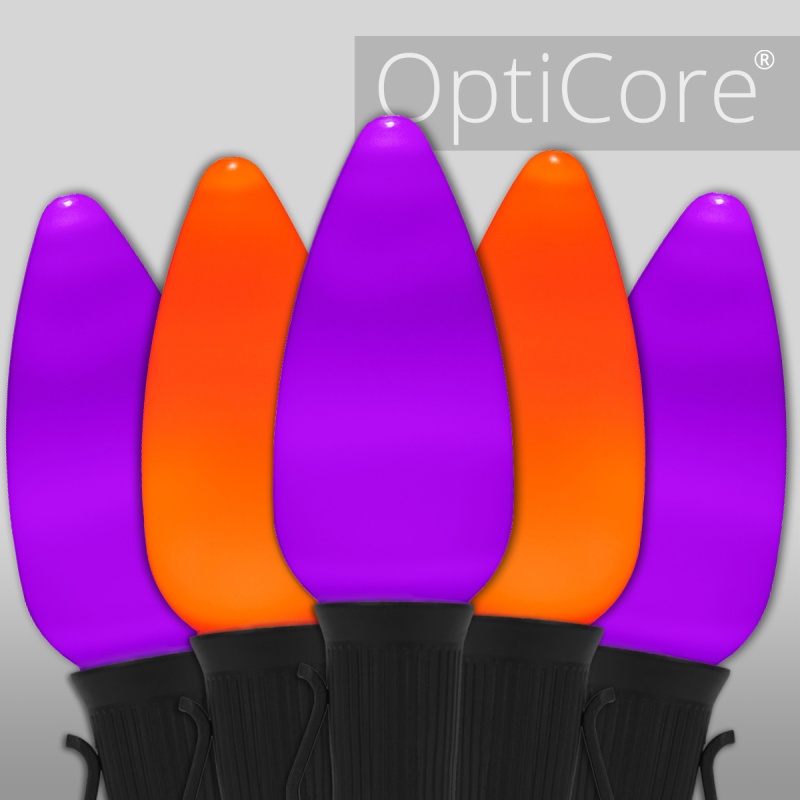 C9 Amber / Purple Smooth Opticore® Commercial Led Halloween Lights