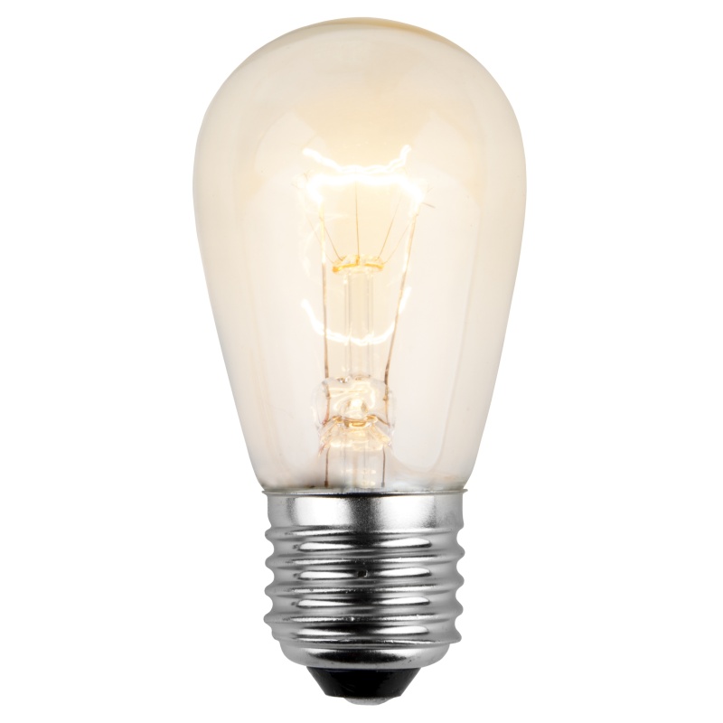 S14 Clear Transparent Bulbs, E26 - Medium Base