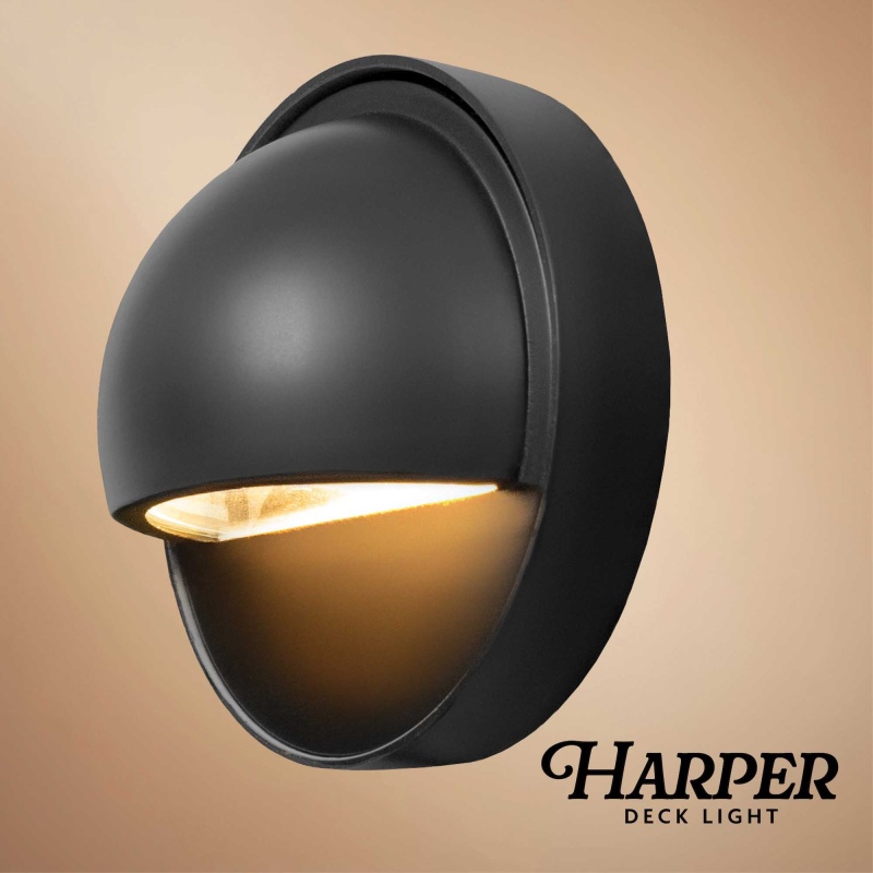 Harper Low Voltage Landscape Lighting Deck Light, Black