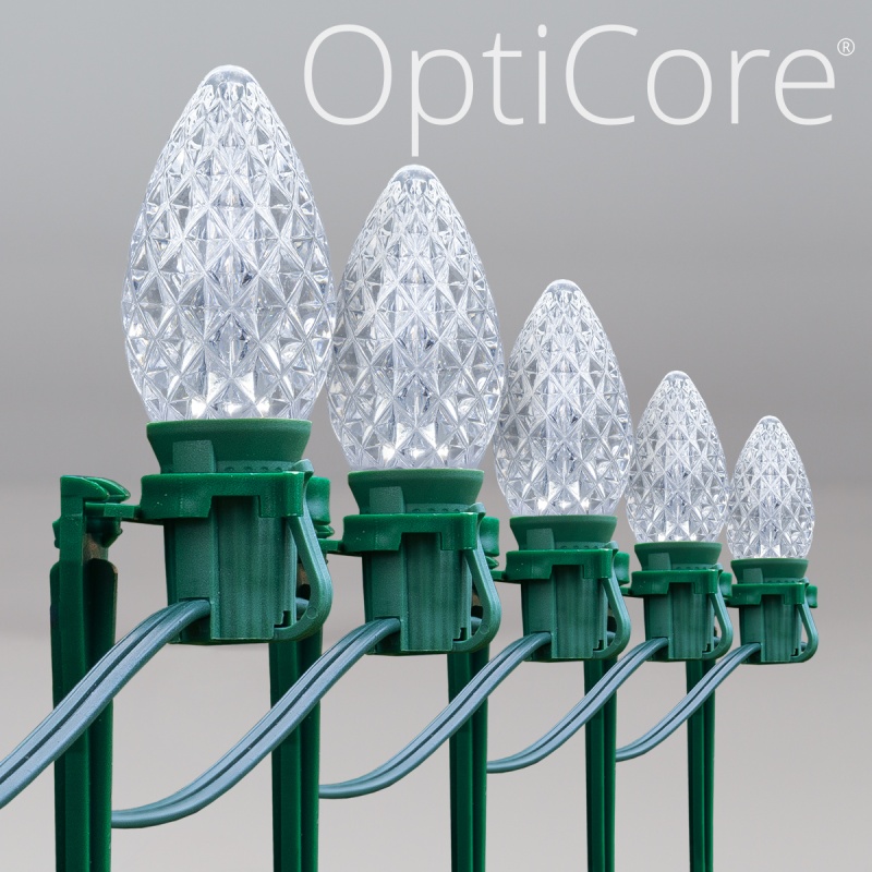 C7 Cool White OptiCore Christmas LED Pathway Lights, 7.5" Stakes