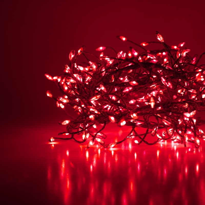 Red LED Fairy Lights, Silver Wire