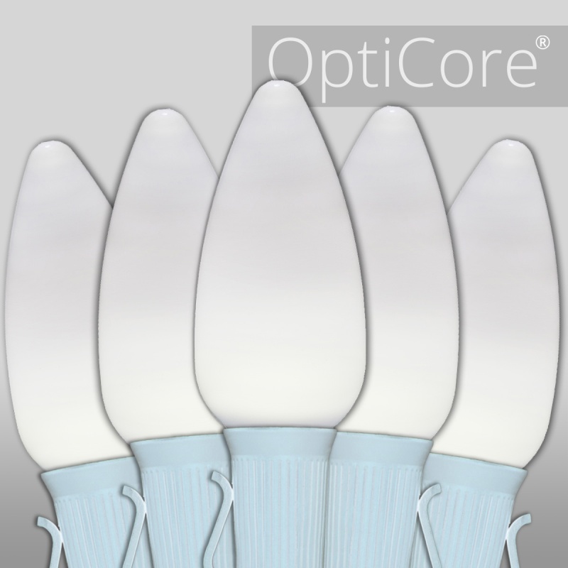 C9 Cool White Smooth Opticore® Commercial Led Christmas Lights