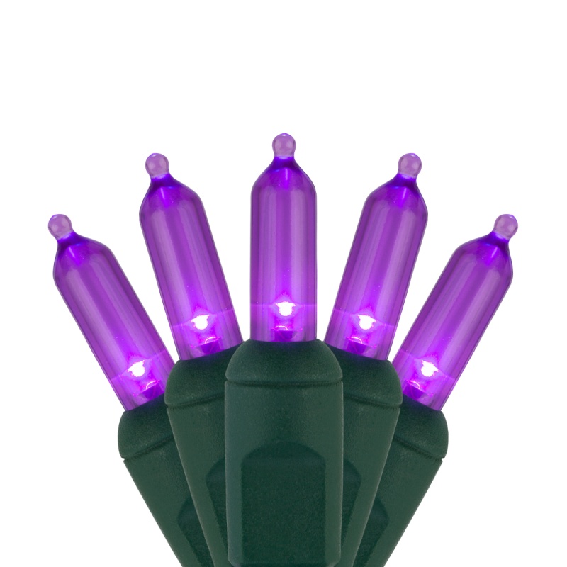 T5 Purple Led Christmas Tree Lights On Green Wire