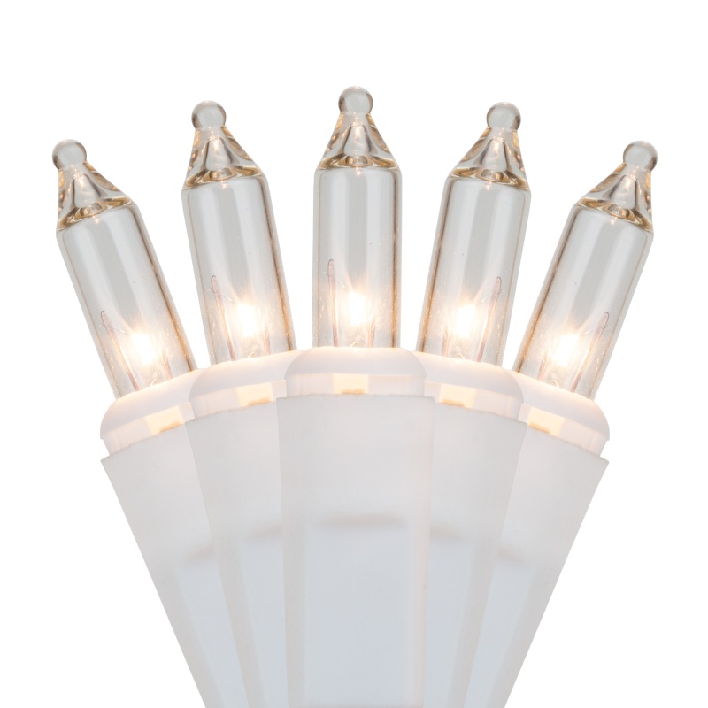 20 Clear Craft Lights, White Wire, 4" Spacing
