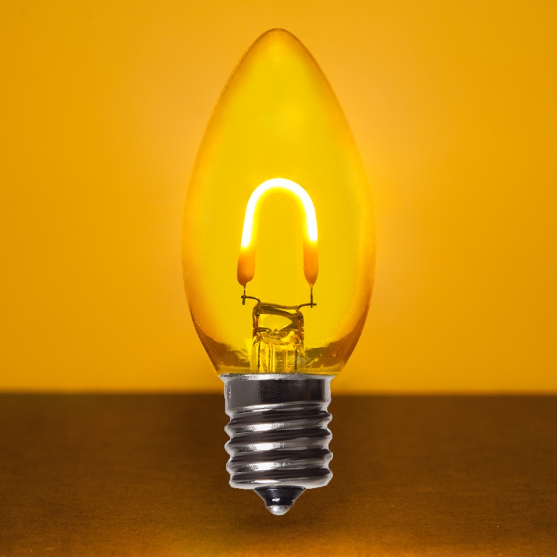 C9 Transparent Glass Gold Flexfilament LED Bulbs