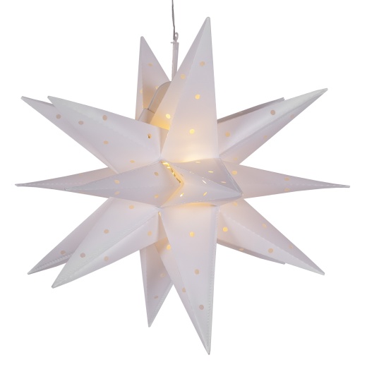 White Aurora Superstar TM Moravian Star Light - Fold-Flat LED Lights for Indoor Outdoor Decor