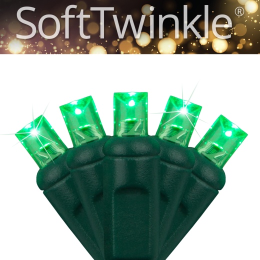 5Mm Softtwinkle Wide Angle Green Led Christmas Lights On Green Wire