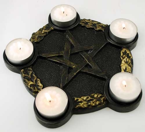 Pentagram Candle Holder Altar Plate