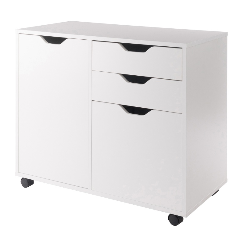 Halifax 2-Section Mobile Filing Cabinet, White