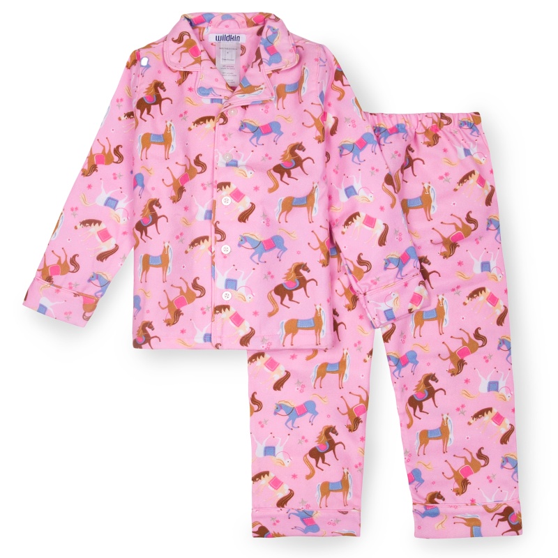Horses Flannel Pajamas, Size 4
