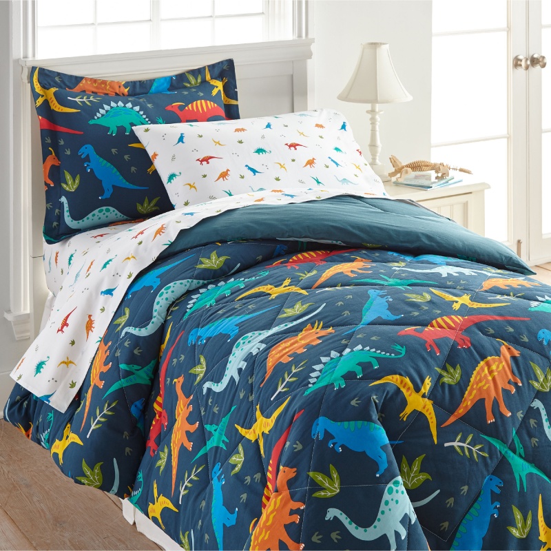 Jurassic Dinosaurs 7 Pc Cotton Bed In A Bag - Full