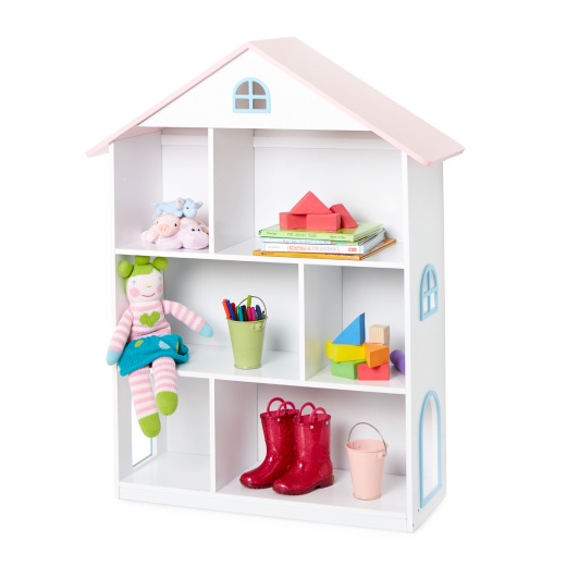 Wildkin Dollhouse Bookcase - White