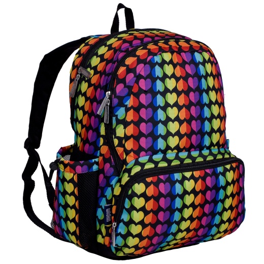 Rainbow Hearts 17 Inch Backpack for Girls by Wildkin