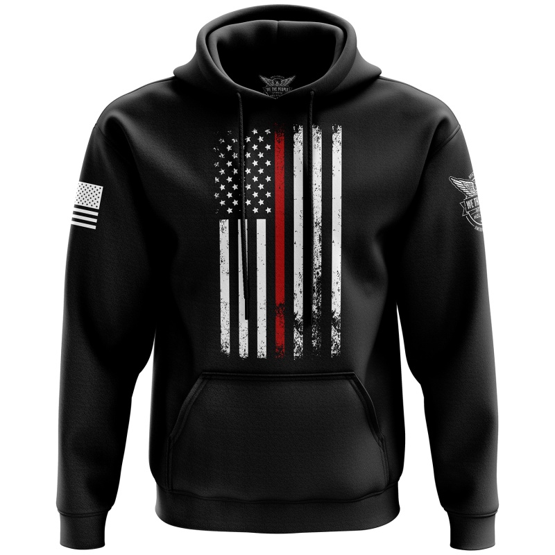 American Flag Thin Red Line Hoodie