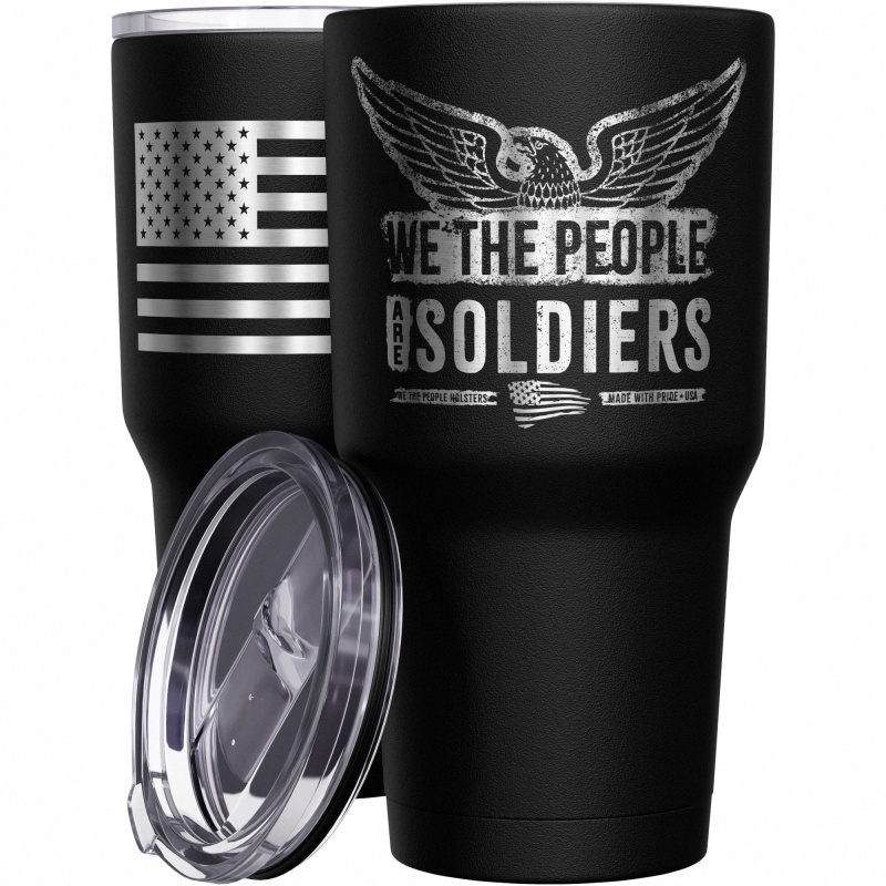 We The People Are Soldiers + American Flag Stainless Steel Tumbler