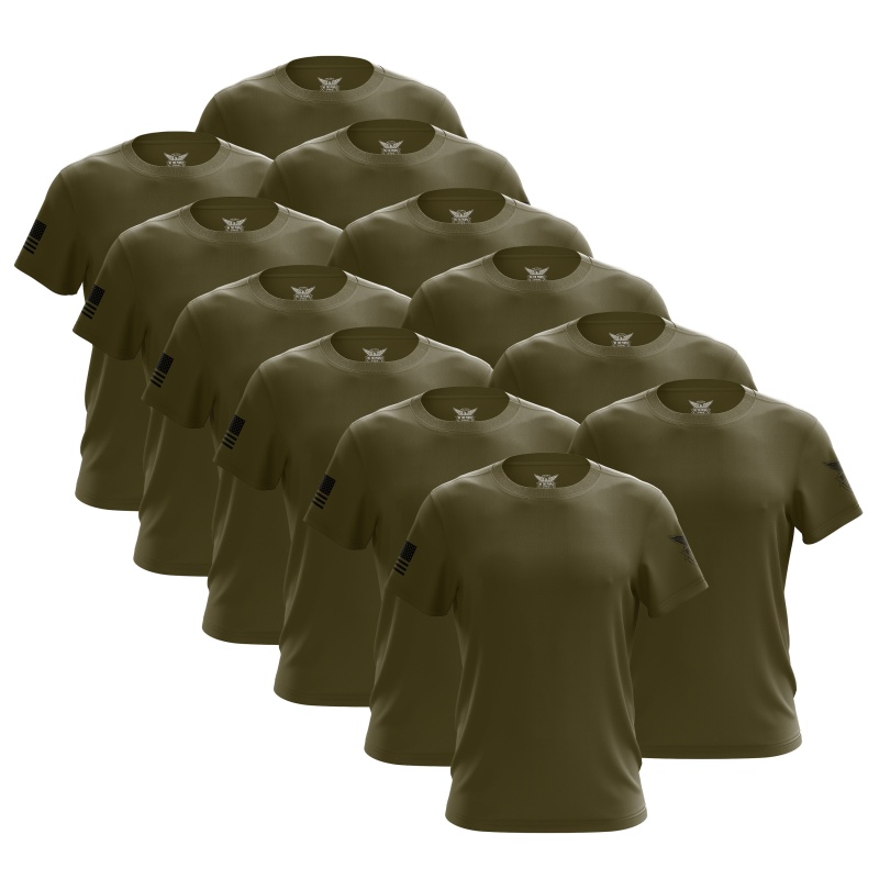 Olive Freedom Short Sleeve Shirt Bundle (12 Pack)