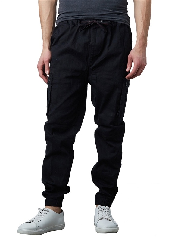 Wholesale Men's Drawstring Stretch Jogger Pants Grey