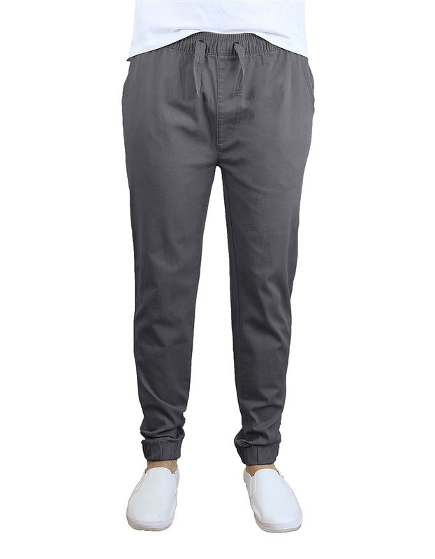 Wholesale Men's Drawstring Stretch Jogger Pants Grey By Size, Case Of 24