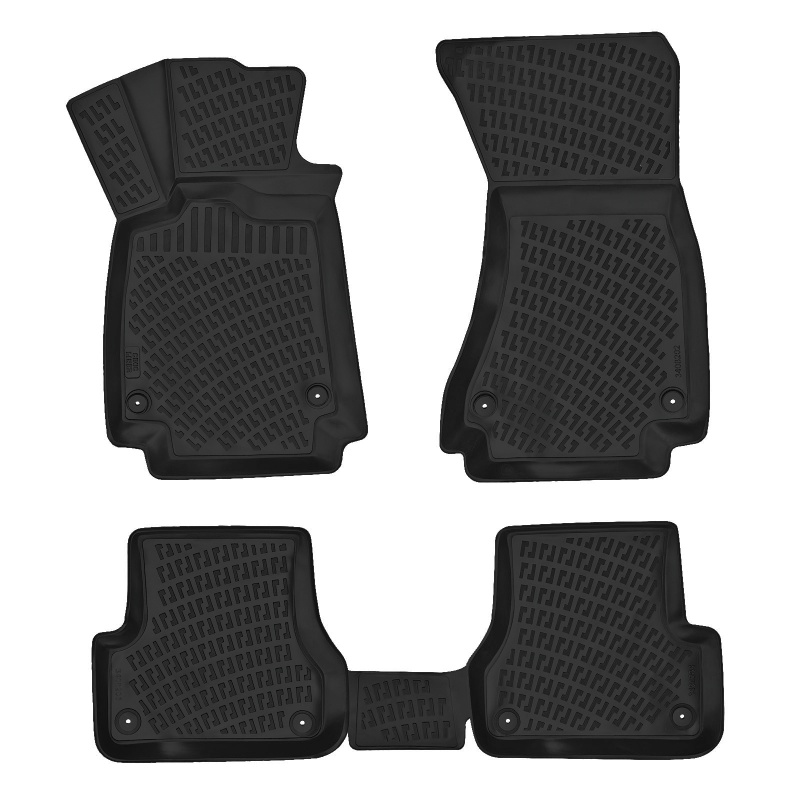 3D Rubber All Weather Floor Mat Set Compatible With Audi A6 Sedan 2012-2018