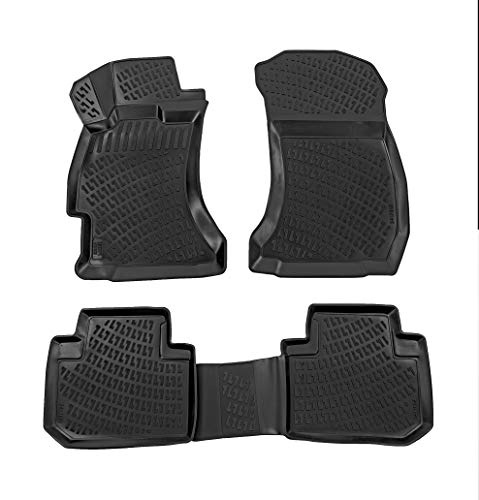 3D Rubber All Weather Floor Mat Set Compatible With Subaru Forester 2014-2018