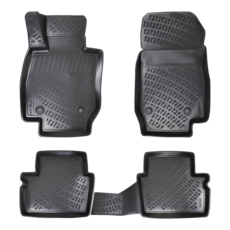 3D Rubber All Weather Floor Mat Set Compatible With Mazda Cx-3 2016-2021