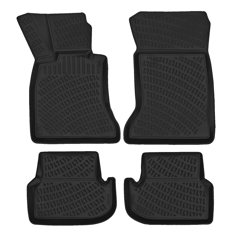 3D Rubber All Weather Floor Mat Set Compatible With Bmw 5 Serie F10 2011-2016