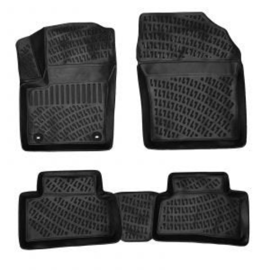 3D Rubber All Weather Floor Mat Set Compatible With Toyota C-Hr 2018-2021