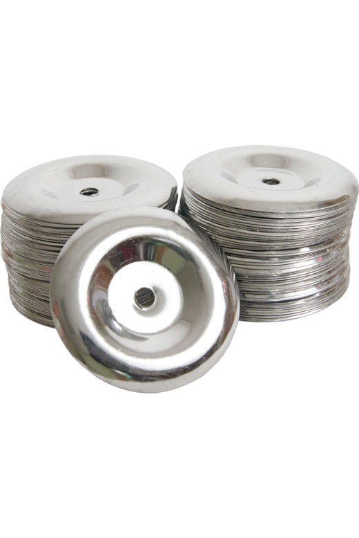 Mid-East Dimpleless Steel Tambourine Jingles 100-Count