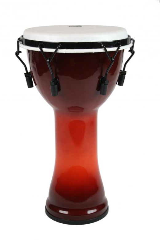 Toca Freestyle Mechanically Tuned Djembe - African Sunset, Synthetic Head, 14" Head x 26" Tall