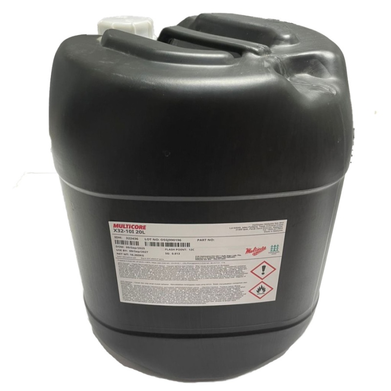 Multicore 322436 Solder Flux, X32-10I Halogen-Free, No-Clean, 20L Pail