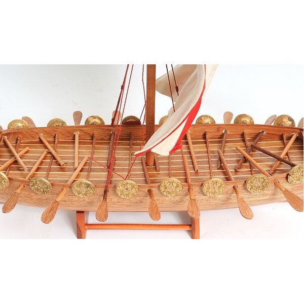 Drakkar Viking Long Boat Fully-Assembled Decorative Wood Model