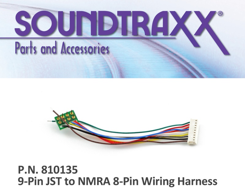 Soundtraxx 9-Pin Jst To Nmra 8-Pin Wiring Harness