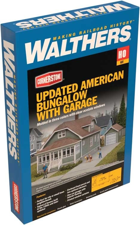 Walthers Cornerstone American Bungalow W/Single Car Garage, Ho Scale