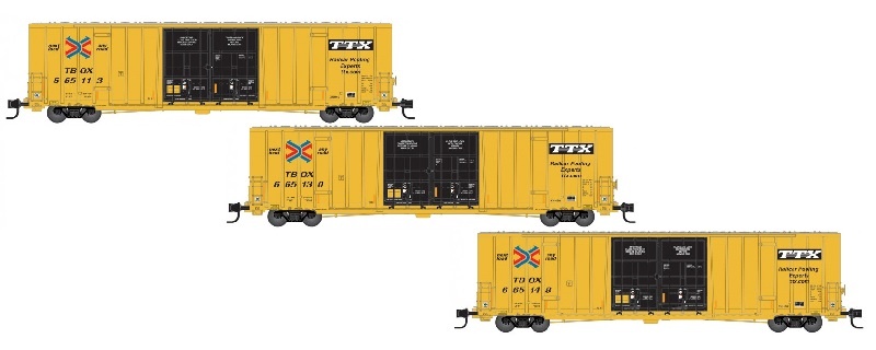 Micro-Trains® Ttx 60' High Cube Box Car W/Double Plug Doors Deluxe 'Runner Pack' (3Pc), N Scale