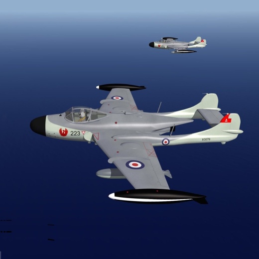 Mark I. Models Sea Venom Faw21/22/Ecm21 British Navy Fighter (2 In 1) Plastic Model Kit, 1/144 Scale