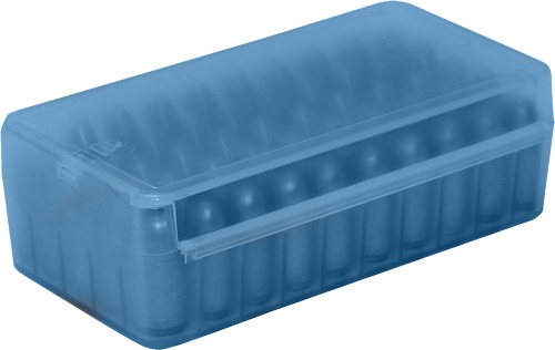 Mtm Ammo Box 9Mm Luger\/380Acp 50-Rounds Side Slide Cl Blue
