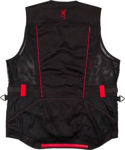 Browning Ace Shooting Vest R-Hand Lg Black/Red Trim