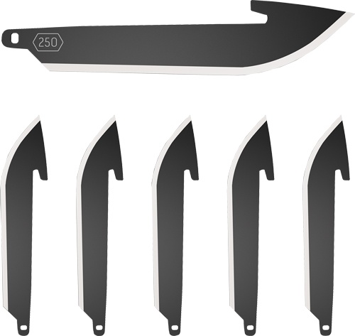Outdoor Edge 2.5\" Drop Point Blade Pack Black Blade 6-Pack