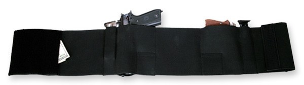 Bulldog Belly Wrap Holster Blk Medium Holds 2 Guns & 2 Mags