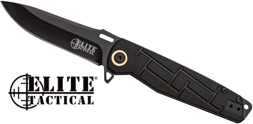 Mc Elite Tactical Readiness 3.5\" Drop Point Fldr Blk\/Blk