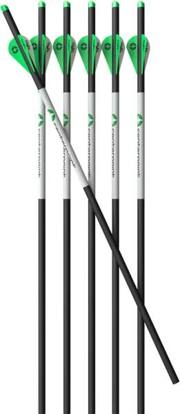 Centerpoint Xbow Arrow 20\" Carbon 400Gr Half-Moon 6Pk