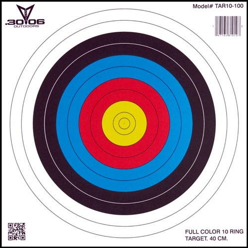30-06 Outdoors Paper Target Archery 10-Ring 17\"X17\" 100Ct