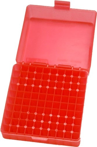 Mtm 100 Round 17Hmr\/22Mag Ammo Box See Through Clear Red