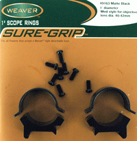 Weaver Rings Detachable Top Mount Sure-Grip 1\" Med Matte